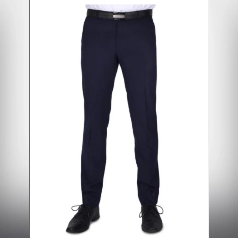 NWOT SAVILE ROW Brixton men’s 32W flat front dress pants navy slim fit
